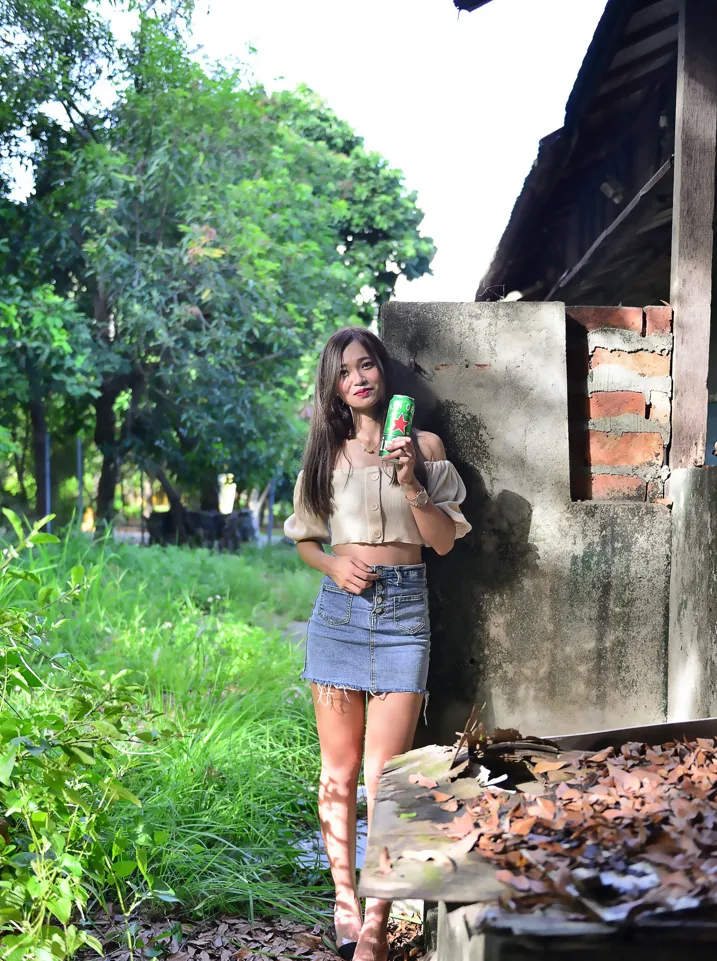 [Mzsock] NO.203 Xu Xiaozhen denim short skirt, high heels and beautiful legs street photography#[73P]-17