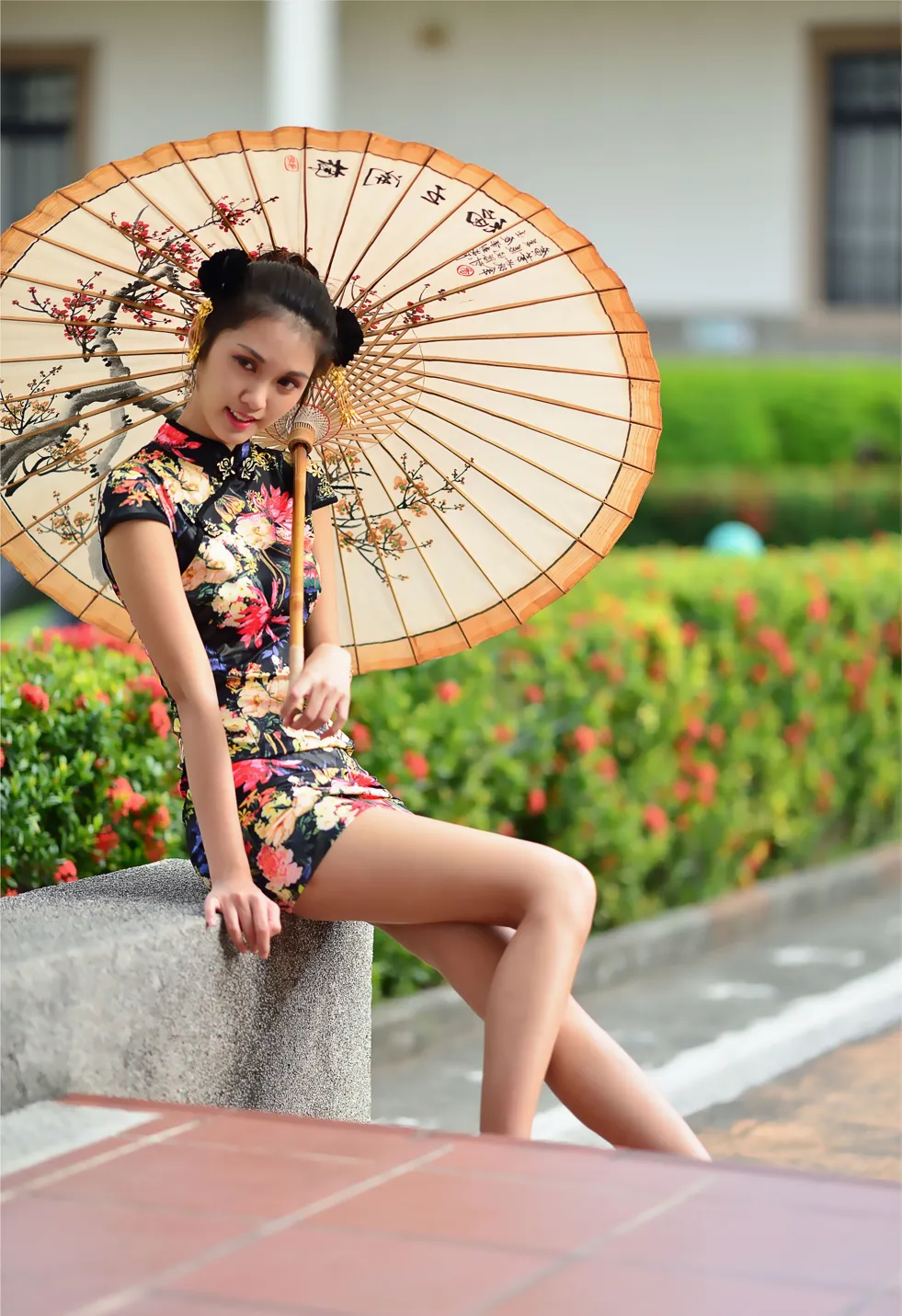 [Mzsock] NO.191 Chen Mengxin short cheongsam high heels beautiful legs street photography#[100P]-17