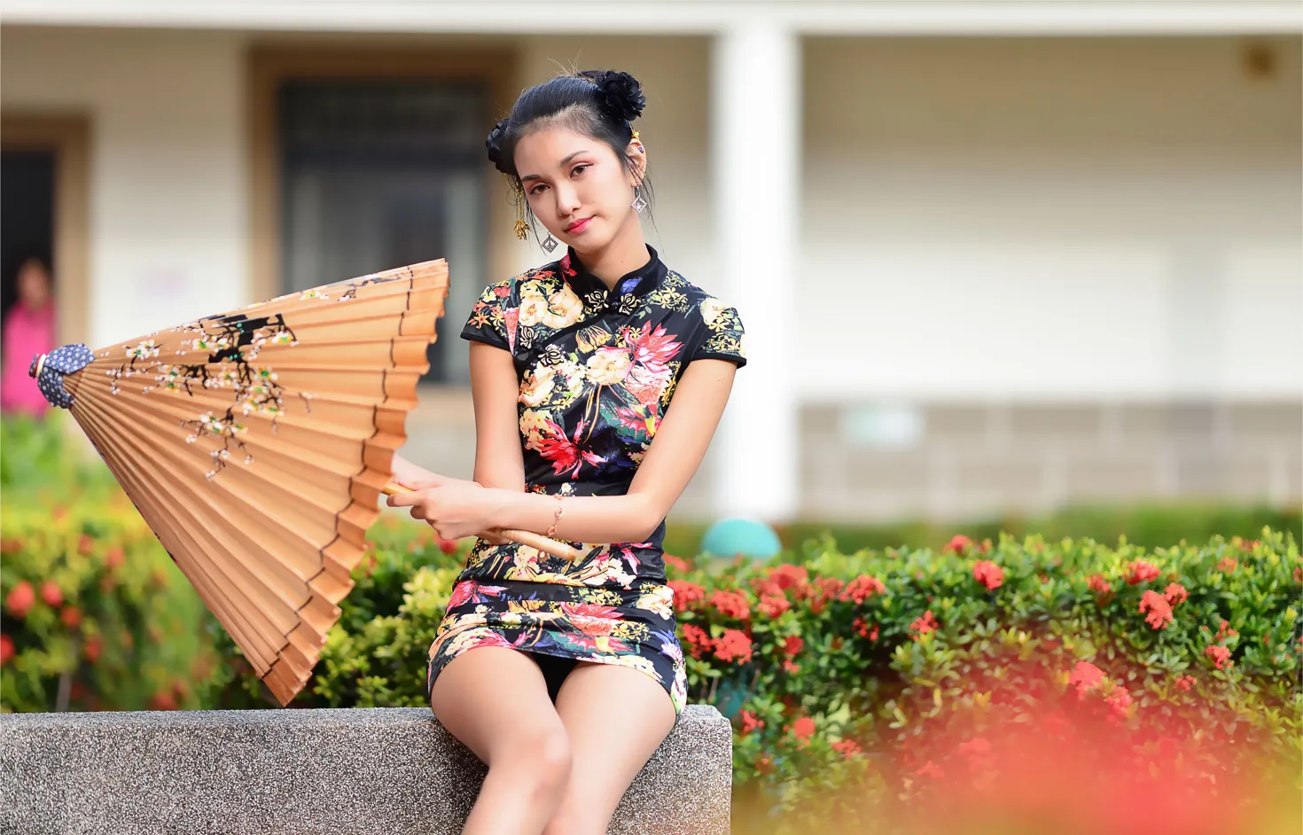 [Mzsock] NO.191 Chen Mengxin short cheongsam high heels beautiful legs street photography#[100P]-39